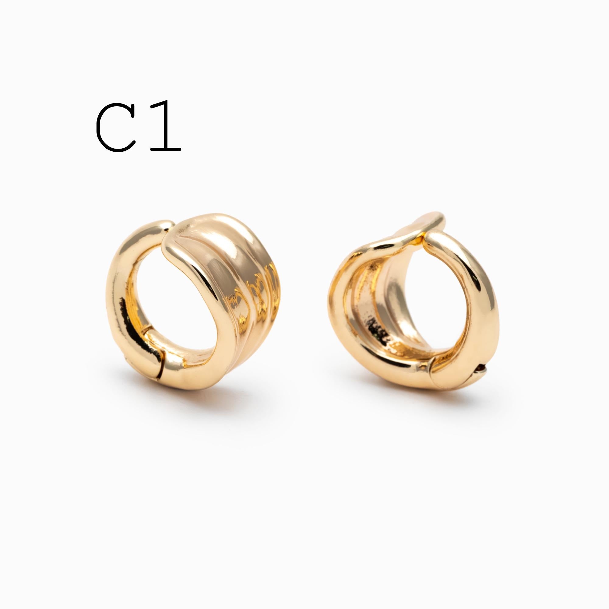 4pcs Gold/ Silver Tone Ear Cuff, Minimalist Cartilage Earrings, Dainty Clip On Earrings (GB-4579)